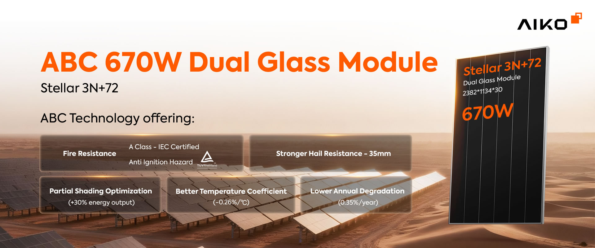 ABC 670W Dual Glass Module